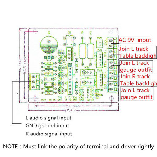 AC 12V Stereo VU Meter Driver Board Amplifier DB Audio Level Input Backlit 